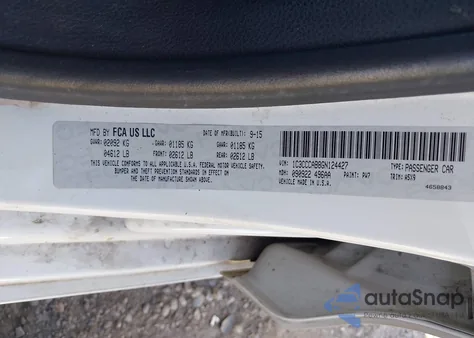 2016 Chrysler 200 Limited z USA, uszkodzony, nr VIN 1C3CCCAB8GN124427